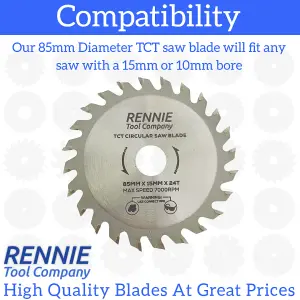 85mm x 24T TCT Circular Wood Saw Blades Fits Bosch, Festool, Makita, Worx, Balck & Decker etc