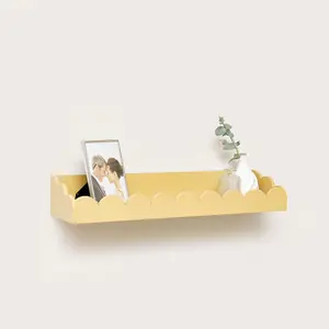 Melody Maison Mustard Scalloped Wall Storage Shelf - 61cm