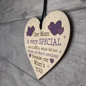 Special Gift For Mum Wood Heart Sign Birthday Mothers Day Gift From Daughter Son