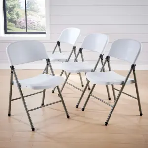 Home Source Folding Chair Set of 4 White