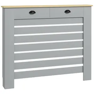 HOMCOM Radiator Cover with Drawer, Horizontal Slat, 111cm, Grey