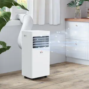 HOMCOM Mobile Air Conditioner White W/ Remote Control Cooling Ventilating 557W