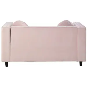 Interiors by Premier Farah 2 Seat Pink Velvet Sofa