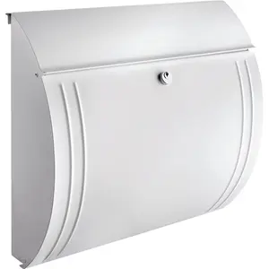 Milano Wall Mounted Galvanised Steel Lockable Weatherproof Post Box White