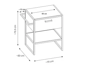 Bathroom Vanity Unit 700 Countertop Sink Floor Standing Cabinet Black Metal Oak Loft Industrial Freestanding Brook