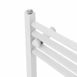 Wiest Straight Heated Towel Rail Radiator Bathroom Ladder Warmer White / 100cm H x 50cm W x 3cm D