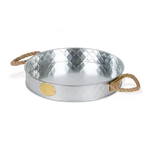 CHAMPAGNE SERVING TRAY - GALVANISED STEEL