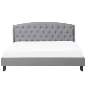 Fabric EU Super King Size Bed Grey BORDEAUX