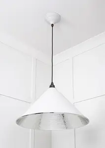 Hammered Nickel Hockley Pendant in Flock