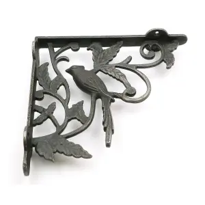 Oakcrafts - Pair of Antique Cast Iron Decorative Bird Shelf Brackets - 180mm x 190mm