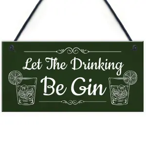 Funny Gin Sign Home Bar Sign Hanging Garden Summerhouse Sign Gin Bar Sign