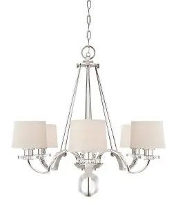 Elstead Sutton Place 6 Light Multi Arm Chandelier Imperial Silver Finish, E27