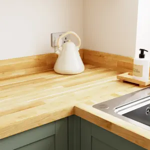 GoodHome 38mm Kala Matt Honey Wood effect Laminate Square edge Kitchen Worktop, (L)3000mm