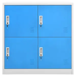 Berkfield Locker Cabinets 5 pcs Light Grey and Blue 90x45x92.5 cm Steel