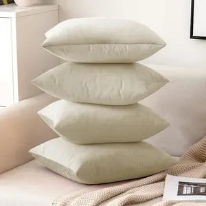 Nayelee Square Throw Pillow Cover (Set of 4) Beige