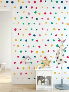 Multi Colour Irregular Polka Dot Wall Stickers 156 Pack