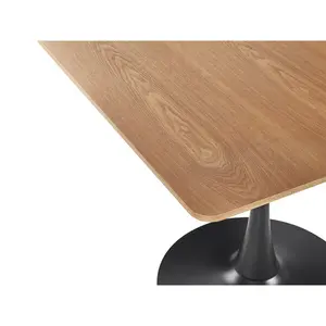 Dining Table 90 X 90 Cm Light Wood With Black BOCA