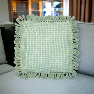 Neo Mint Tassel Decorative Throw Scatter Cushion - 45 x 45cm - Pack of 2