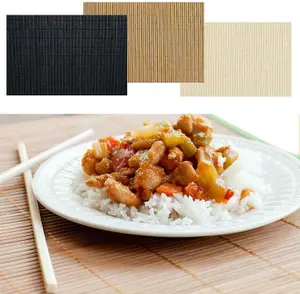 MantraRaj Bamboo Placemats Table Mats Asian Oriental Tableware Wood Dining Large 45 X 30cm X 1 Random Color Sent