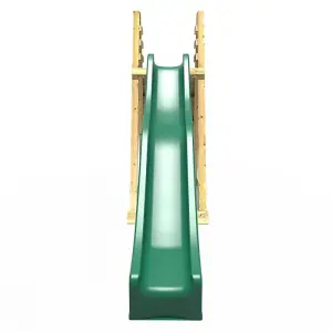 Rebo Children's Wooden Free Standing 10ft Kids Water Slide with Climbing Wall - Green