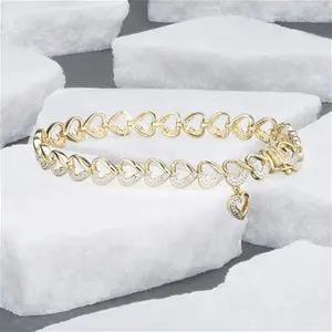 Diamond 18K Gold Vermeil Heart Bracelet