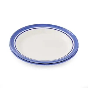 Potter's Stripe Set Of 4 Dinner Plates (Set of 4) Blue