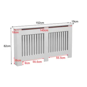 MDF Radiator Cover With Modern Cabinet Top Shelving (Large)