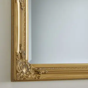 Wall Mirror Highbury Rectangular Shape with Antique Gold Frame- H 104cm x W 74cm x D 3.5cm for Hanging in any Living Area