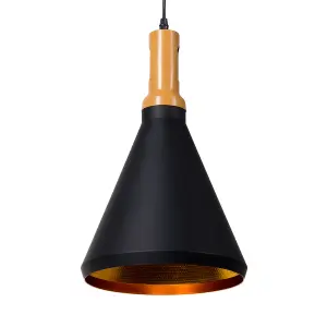 Metal Pendant Lamp Black MACKENZIE