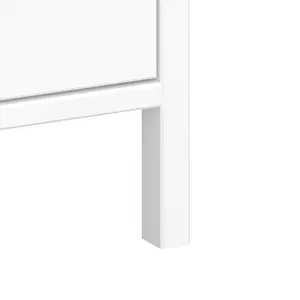 Valenca Satin white MDF 1 Drawer Bedside table (H)700mm (W)400mm (D)354mm