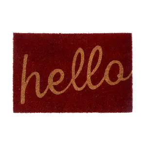 Maison by Premier Red Hello Coir Doormat