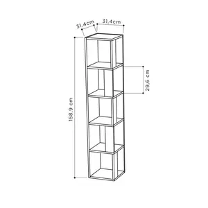 Bensonhurst Corner Bookcase Unique Design & Modern Style White