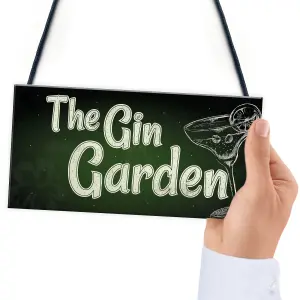 Red Ocean The Gin Garden Gin Tonic Sign Garden Shed Home Bar Pub Kitchen Plaque Friendship Gift