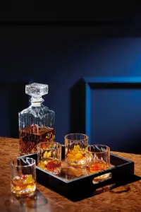 BarCraft Cut Glass Decanter Set