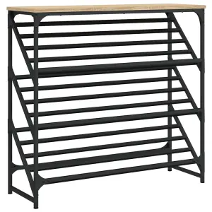 Shoe Rack Sonoma Oak 90x30x85 cm Engineered Wood