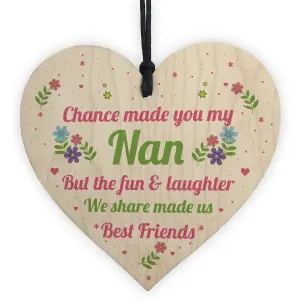 Red Ocean Nan Nanny Gift Wooden Heart Sign Birthday Christmas Gift For Nan Nanny From Grandchildren