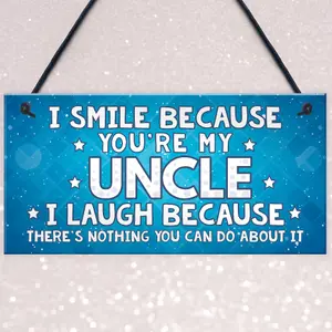 Red Ocean Funny Uncle Gift Hanging Plaque Novelty Uncle Birthday Christmas Gift From Niece Nephew