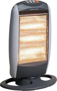 Oscillating Halogen Heater In Black, 1200W - Daewoo HEA1416