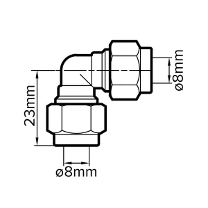 Plumbsure Compression 90° Pipe elbow (Dia)8mm 8mm