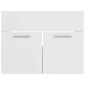 Berkfield Sink Cabinet with Built-in Basin White Engineered Wood