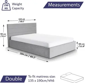 Oslo Double Ottoman Bed Frame - No Mattress