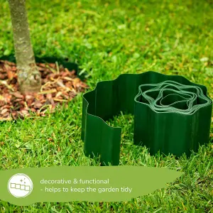 Lawn Edging Border 10cm x 9m Roll - Flexible PVC Garden Edging for Easy Shaping, Flower Beds, Pathways & Lawn Borders