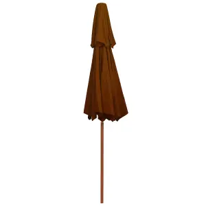 Berkfield Double Decker Parasol with Wooden Pole Terracotta 270 cm