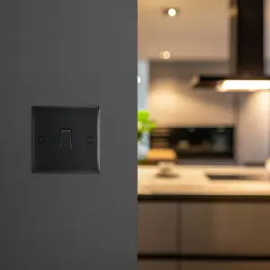 BG Nexus Metal 20A Single Intermediate Light Switch, Matt Black