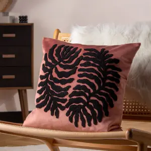 furn. Maldive Botanical Velvet Tufted Feather Filled Cushion