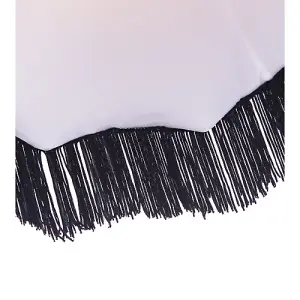 Traditional Victorian Empire Lamp Shade in Jet Black Velvet with Long Tassels