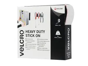 VELCRO Brand VELCRO Brand Heavy-Duty Stick On Tape 50mm x 5m White