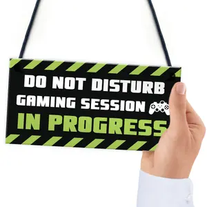 Red Ocean Gaming Room Sign Do Not Disturb Novelty Boys Bedroom Sign Gamer Gift For Him