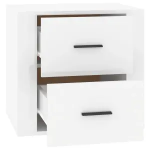 Berkfield Bedside Cabinet High Gloss White 50x39x47 cm