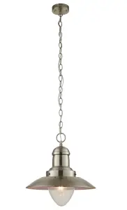 Anson Lighting Shelby Pendant light finished in Satin nickel plate and clear glass